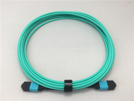 Tipo cabo OM3 do Aqua 1m MPO MPO do tronco da fibra ótica de OFNP multimodo