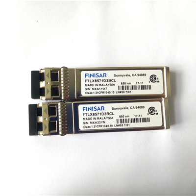 Módulo ótico Finisar 10G SFP+ do Datacom multimodo de FTLX8571D3BCL 850nm para ethernet de 10GBASE-SR/SW 10G