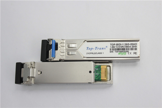 Transceptor simples de Cisco GLC-BX-20U 1.25G BIDI SFP 1310nm 1550nm 20km SMF LC