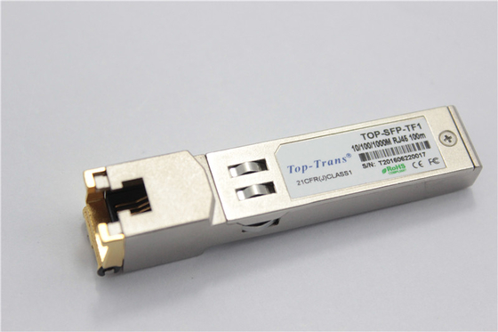 Transceptor de cobre Mellanox MC3208411-T do RJ45 SFP 1GbE 1000BASE-T
