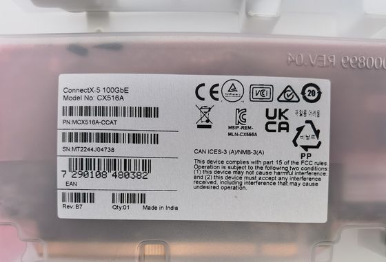 Mellanox MCX516A-CCAT ConnectX-5 EN 100GbE Dual-Port QSFP28 PCIe3.0 X 16 Interface Card Suporte Alto e Baixo Conectividade de Fibra Óptica 4G