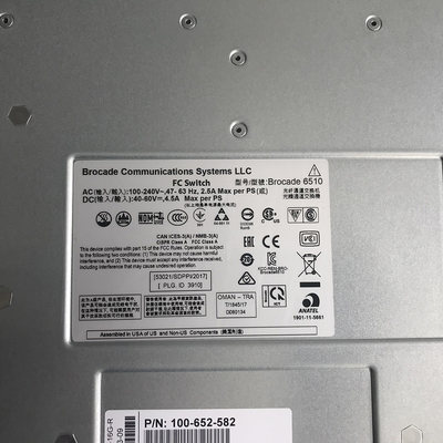 Alimentação de DC 24P do interruptor de BR-6510DC-24-8 G-R Brocade 6510 SAN 8GB SWL
